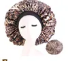 Cuffia di seta per donna Taglia grande 42 cm Cuffia di seta imitata di grandi dimensioni per capelli naturali Caldi da donna Cuffia per berretto da notte con comoda fascia antivento