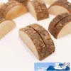 Tree Stump Craft Place Card Holder Rustic Style Seat Folder Photo Clip Wedding Cylindrical Semicircle Natural Wooden Decoration DBC DH2596