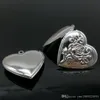 10 pezzi di modelli o disegni intagliati in argento su legno, ciondolo con ciondolo a medaglione a forma di cuore, piccolo pendente da 28 mm, accessori moda