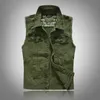 2020 Nowe Kamizelki Slim Fit Cowboy Mężczyzna Kurtka Kamizelka Ripped Denim Kamizelka męska Kurtka Bez Rękawów Casual Waistcoat Mens Jean Coat Green CX200804