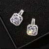 Top satmak lüks mücevher 925 sterling gümüş yuvarlak kesilmiş beyaz topaz cz elmas tavuk taşları kare popüler kadınlar düğün saplama Earr6235082