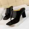 Luxury Design Slides Mules Women High Heels Slipper Fetish Summer Pleaser Slippers Peep Toe Heel Stripper Prom Shoes