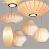 George Nelson E27 Led Round Ball White Silk Pendant Light D30/40/50cm White Silk Pendant Lights Lamp LED VIT SILK BALL HANNING LIGHING