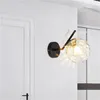 Nordic минималистский стеклянный стеклянный светильник современный свет роскошный творческий кованый железный проход настенные светлые балконные коридор спальня стеклянные стены стены