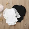 Baby Mädchen Strampler Spitze Ärmel Säugling Mädchen Overalls personalisierte Kleinkind Bodys Designer Neugeborene Klettern Kleidung Baby Kleidung DW4506