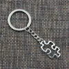 neue 20pcs / lot DIY Zubehör Antik Silber-Zink-Legierung Puzzle-Stück Anhänger Kette Schlüsselanhänger Schlüsselanhänger