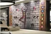 wallpapers Foto feita sob encomenda para paredes 3d mural estúdio de fitness parede de tijolos yoga ginásio ferramental decoração papéis de parede de fundo mural de casa retro