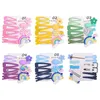 1 zestaw 10 sztuk Rainbow Flower Słodkie dziecko Dziewczyny Barrettes Hairpins Hair Clip Kdis Akcesoria do włosów Piękna Huilin