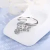 Cubic Zirconia Pingentes Anéis para as Mulheres Moda Jóias Womens Acessórios Resizable Dedo Anéis Cor Prata 278