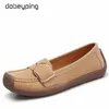 dobeyping spring autumn shoes woman genuine leather women flats slip on womens loafers female moccasins shoe buckle footwear g17k