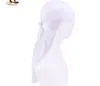 남성 여성 실크 Durag 패션 새로운 여분의 긴 꼬리 Headwraps 실키 새틴 해적 모자 두건 모자 360 파도 좋은 품질 도매