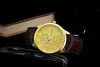 Fashion Geneva Gear Belts Bands Leather Watches Gold Dial Dial Simple Casual Mens Man Clock Whole Students Party Gift Wrists4015811