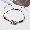 12 adet / set Moda Emaye Fatima El Ayarlanabilir Bilezikler Kadınlar Erkekler Nazar Kristal Boncuk Dostluk Bilezik Charms Takı GD412