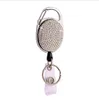 Keychains Retractable Diamond Lanyard ID Card Badge Reel Ski Pass Multipurpose Key Chain Metal Anti-lost Clip SchoolSuppliesains LSK610