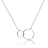 Isang 2020 Neue Casual Doppel Kreis Designer Halskette Silber Gold Kette Frauen Initial Eternity Interlocking Hoop Unendlichkeit Anhänger Halskette