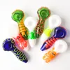 DHL Gratis frakt Glöd i Dark Spoon Pipes Animal Glass Pipes Tobak Handrör rökrörsoljebrännare rör 4 -stilar