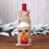 Santa Claus Gift Reindeer Snowflake Elf Julvin Flaska Skyddspåsar Flaskhållare Xmas Heminredning LX2616