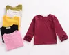 INS 여자 아기 옷 레이스 슬리브 유아 셔츠 솔리드 유아 소녀 T 셔츠 디자이너 아이들은 아기 의류 6 색 탑 DW4559
