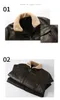 Man Casual PU Läder Jackor Mode Trend Tvätt med Pocket Ytterkläder Designer Ny Man Fur Collar Långärmad Slim Zipper Jackor Coat