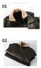 Homme Casual PU Vestes en cuir Mode Tendance Lavage avec poche Vêtements d'extérieur Designer Nouveau Collier de fourrure mâle à manches longues Slim Zipper Vestes Manteau