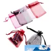 100 PC / 가방 Organza 선물 가방 보석 사탕 가방 결혼식 호의 가방 메쉬 선물 파우치 컨테이너 주최자 파티 공급