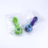 New Arrival Bees Silicone Smoking Pipe Travel Tobacco Pipes Spoon Cigarette Tubes Glass Bong Dry Herb Accessories Hand Pipe