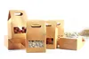10 * 15.5 * 6 50pcs kutuları düğün / Hediye / Takı / Gıda / Çerez / Şeker Paketi Kağıt Kutusu için geri dönüştürülebilir kahverengi kraft kağıt torba stand up