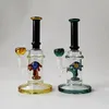 Thick Bong Beautiful Hookahs Heady Glass Dab Oil Rigs Bongs showerhead perc Colorful Unique Design Water Pipes Bong Straight tube CS1223