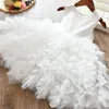 Kronblad spetsklänning barn kläder fluffy tårta smash klänningar boll klänning prinsessan klänning barn för flickor spets vestidos 38t9069959