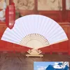 Wielokolorowe Letnie Chiński Pure Color Ręcznie Papier Wentylatory Pocket Folding Bamboo Fan Wedding Party Favor hurtownie Darmowa Wysyłka