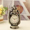 Vintage Alarm Clock Retro Oil Lamp Alarm Clock Watch Table Kerosene Light Living Room Decor Articles Office Craft Ornament8677815