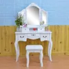 Bedroom furniture Light High End Real Wood Simple Makeup With Lamp Three Color Adjustable Women Dressing Table