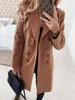 Damen-Wollmischungen, Wintermäntel und Jacken, Damen-Zweireiher, langer Mantel, koreanischer eleganter Vintage-Stil, weiblich, Übergröße, warmer schwarzer Blazer, Jac