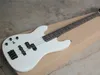 4-string Left Hand White Electric Bass Guitar with Rosewood Fretboard,Black Hardwares,Black Neck,Offer Customized