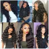 Allove Virgin Human Hair Bundles Wefts With Lace Closure Water Peruvian Loose Deep Wave Curly Body Straight Weave Extensions for Women All Ages Natural Black 8-28 inch