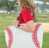 19 Styles Canvas Bag Baseball Tote Sports Bags Casual Softball Bag Football Soccer Basketball Cotton Canvas Tote Bag CCA7889 50pcs