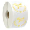 500pcs Round Paper Gold Foil Package Labels with High Quality Self Seal Wedding Gift Packaging Label