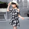 Floral Sweet Girls Dress Summer New Style OffTheShoulder Children Princess Dress Aline Slim Toddler Teens Kids Party Clothes lO8397138