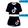 Womens Two Piece Sets TIK TOK 3D print 2 Piece Outfits for Women Sweat Suits Two Piece Set Top and Shorts Ladies Tracksuits