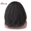 Ishow Parrucche afro crespi ricci corti Bob Parrucche diritte per capelli umani con frangia Sciolto Corpo profondo Peruviano Nessuna parrucca di pizzo Capelli indiani Malesi