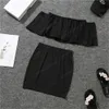 Familie bijpassende kleding set zomer mama en ik mouwloze ruches shirtshort rok outfits moeder dochter kleding pak1789248