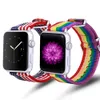 Für Apple Watch Band Rainbow Nylonband Design Fabrics Ersatzserie SE 6/5/4/3/2/1 Edelstahlschnalle kostenloser Versand