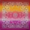 55cm bomull Paisley Hip Hop Bandanas Gradient Färg Magic Headscarf Ridning Mask Tube Neck Face Headscarves Sport Magic Headband Wristband