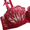 BHs Sets Sexy Stickerei Dessous Nahtlose Spitze BH Set Shell Unterwäsche Frauen Half Cup Gepolsterte Push Up Underwire