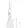 Tobacco Glass Milky Beaker Bong water pipes coil condenser spiral percolator two funcation with downstem 14mm bowl