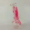Night Glow Glass Water Bongs Hookahs Pink Octopus 6.6INCH Oljebrännare DAB Rig för rökning Tillbehör