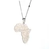 Карта Африки из нержавеющей стали с кулонкой Сомали кулон Ожерелья Золотой цвет Африканские карты Ювелирные изделия