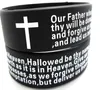 100pcs Inspirational English Lords Prayer Christian Mens WOMEN Fashion Cross Bracelets en silicone gros bracelet cuffJewelry Lots