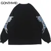 GONTHWID Creativo 3D Angelo Stampa Manica Lunga Magliette Camicie Streetwear Hip Hop Hipster Casual Magliette Allentate Uomo Moda Top MX200508202P