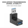 Adaptateur USB 3.0, Angle de 90 degrés, 4 Options de direction, convertisseur USB mâle à femelle, adaptateurs de Transmission à grande vitesse